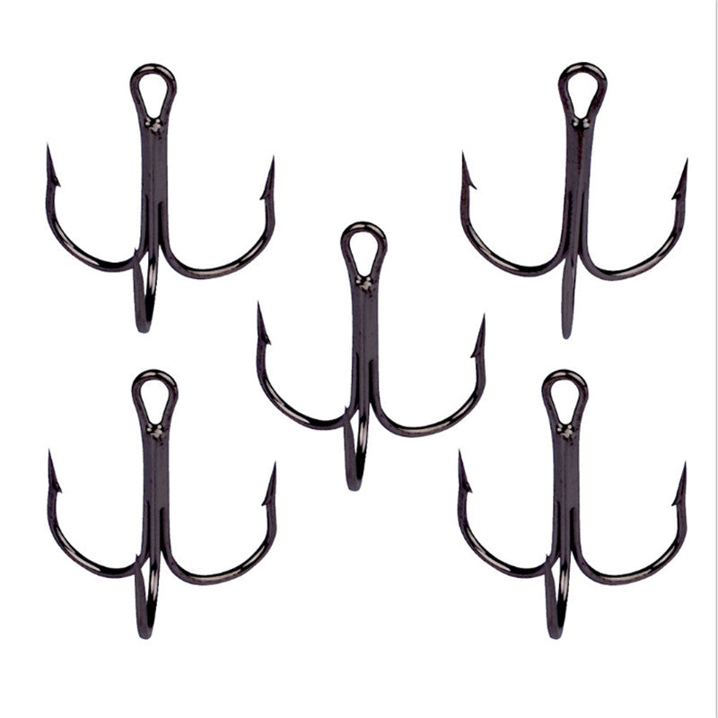 Black Fishing Hook High Carbon Steel Treble