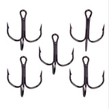 Black Fishing Hook High Carbon Steel Treble