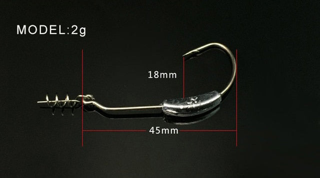 Hooks for soft fishing bait of carbon steel hooks