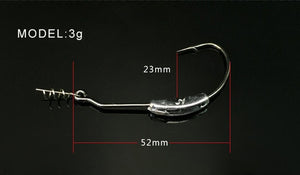 Hooks for soft fishing bait of carbon steel hooks