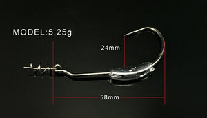 Hooks for soft fishing bait of carbon steel hooks