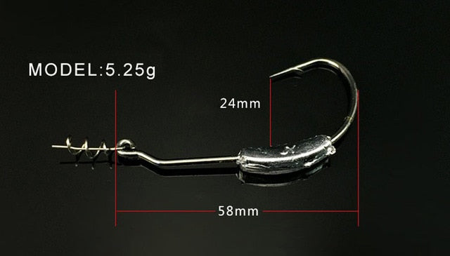 Hooks for soft fishing bait of carbon steel hooks