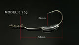 Hooks for soft fishing bait of carbon steel hooks