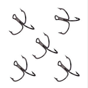 Black Fishing Hook High Carbon Steel Treble