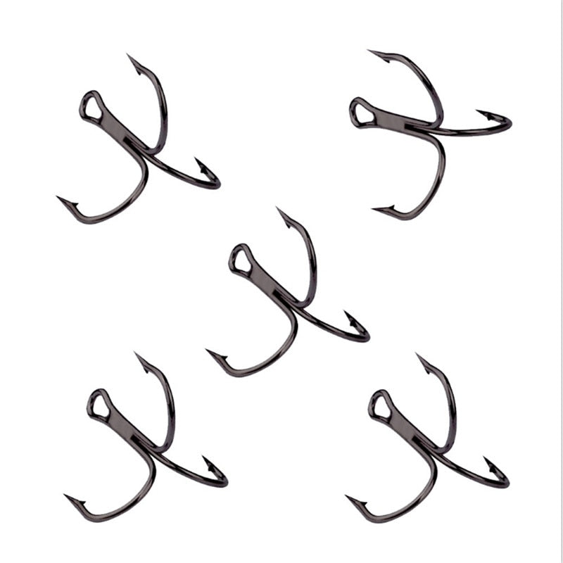 Black Fishing Hook High Carbon Steel Treble