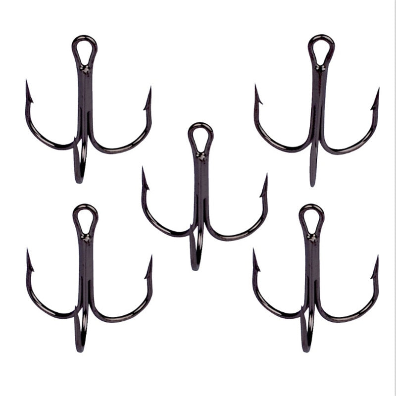 Black Fishing Hook High Carbon Steel Treble