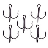 Black Fishing Hook High Carbon Steel Treble