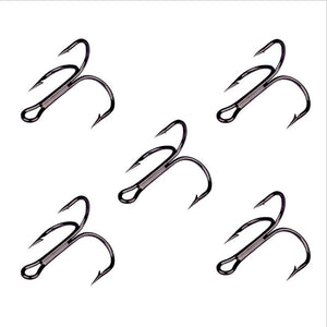 Black Fishing Hook High Carbon Steel Treble