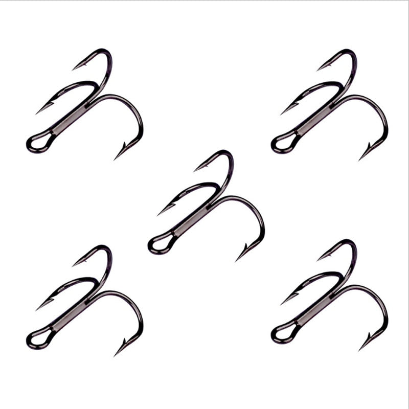 Black Fishing Hook High Carbon Steel Treble