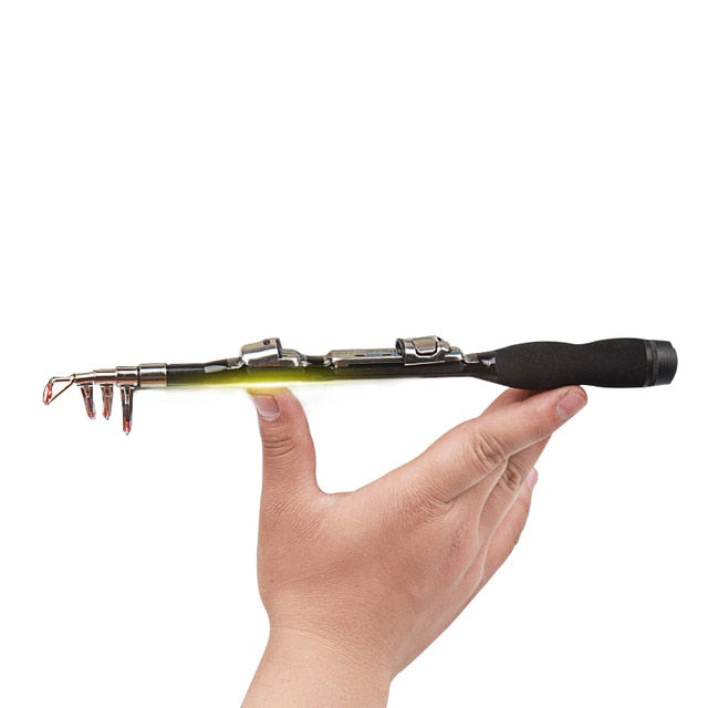 Mini portable retractable fishing rod